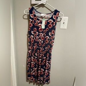 French Grey Size Small Navy and Floral Sundress. Never worn.